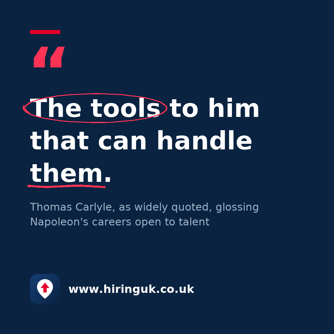 Quote card: The tools to him that can handle them.