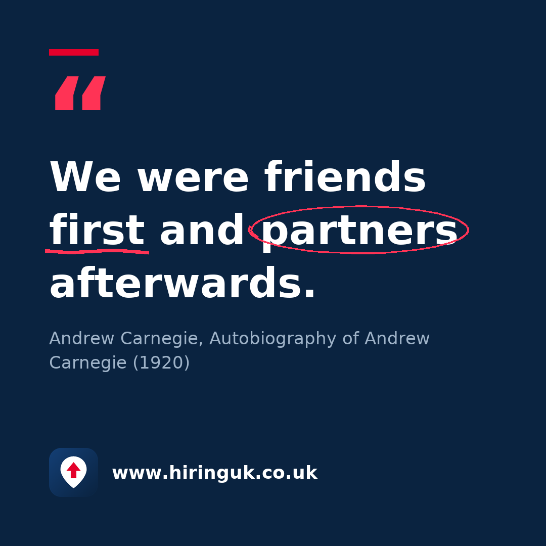 Quote card: We were friends first and partners afterwards.
