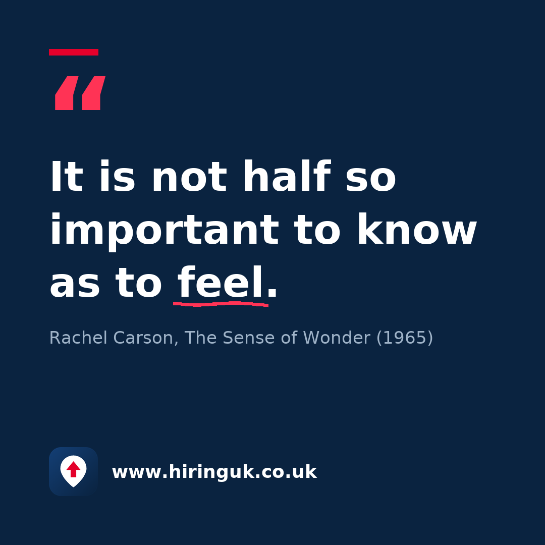 Quote card: It is not half so important to know as to feel.