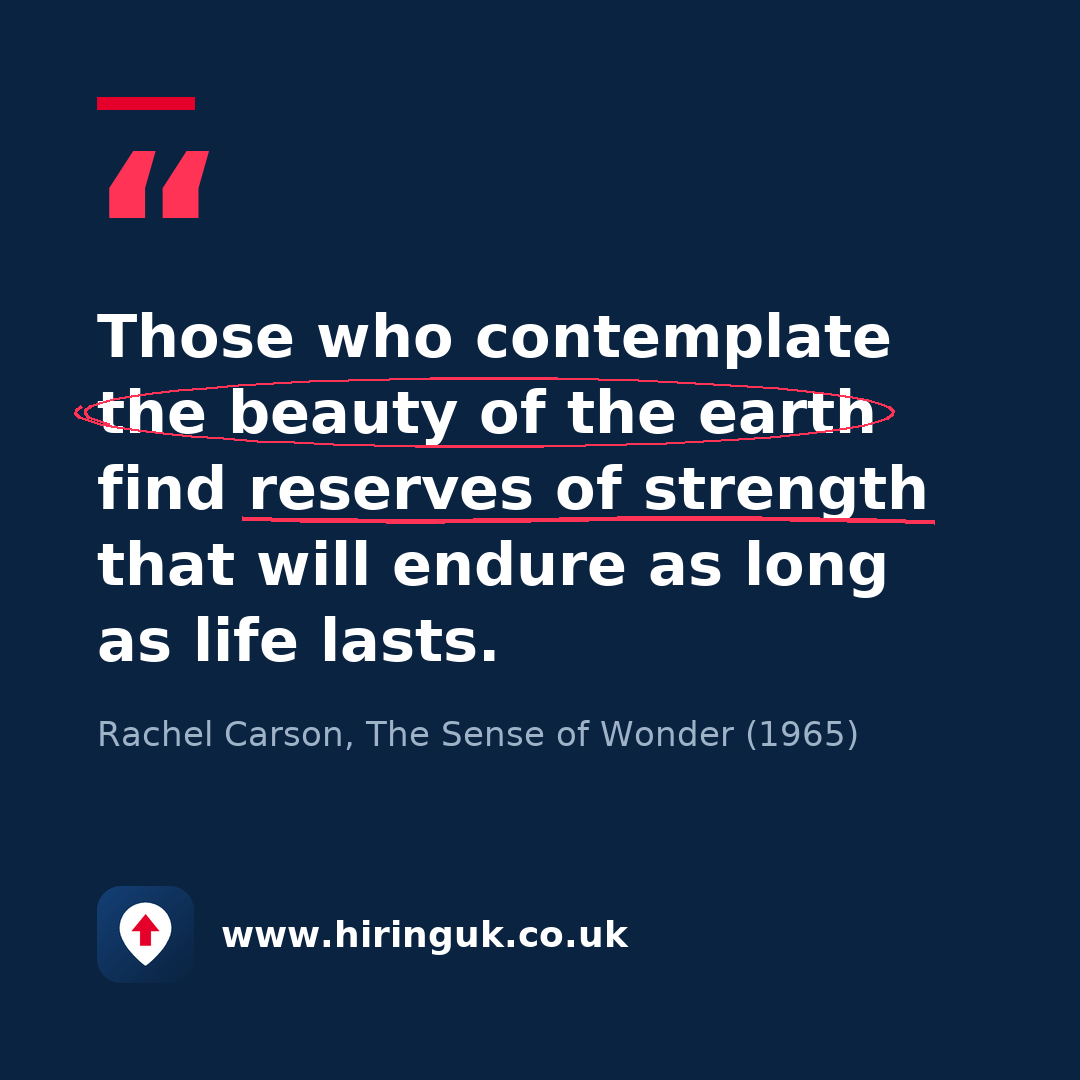 Quote card: Those who contemplate the beauty of the earth find reserves of strength that will endure as long as life lasts.