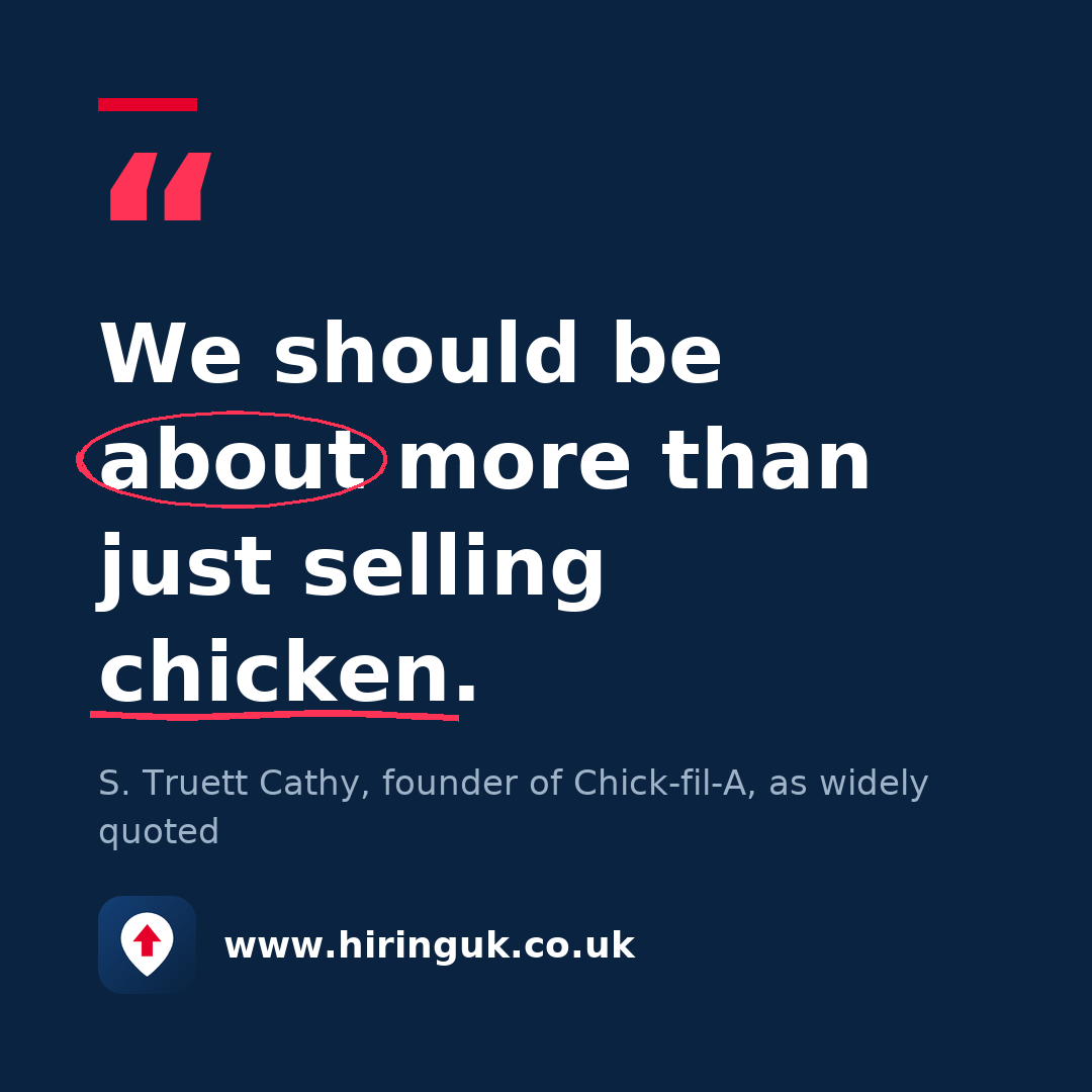 Quote card: We should be about more than just selling chicken.