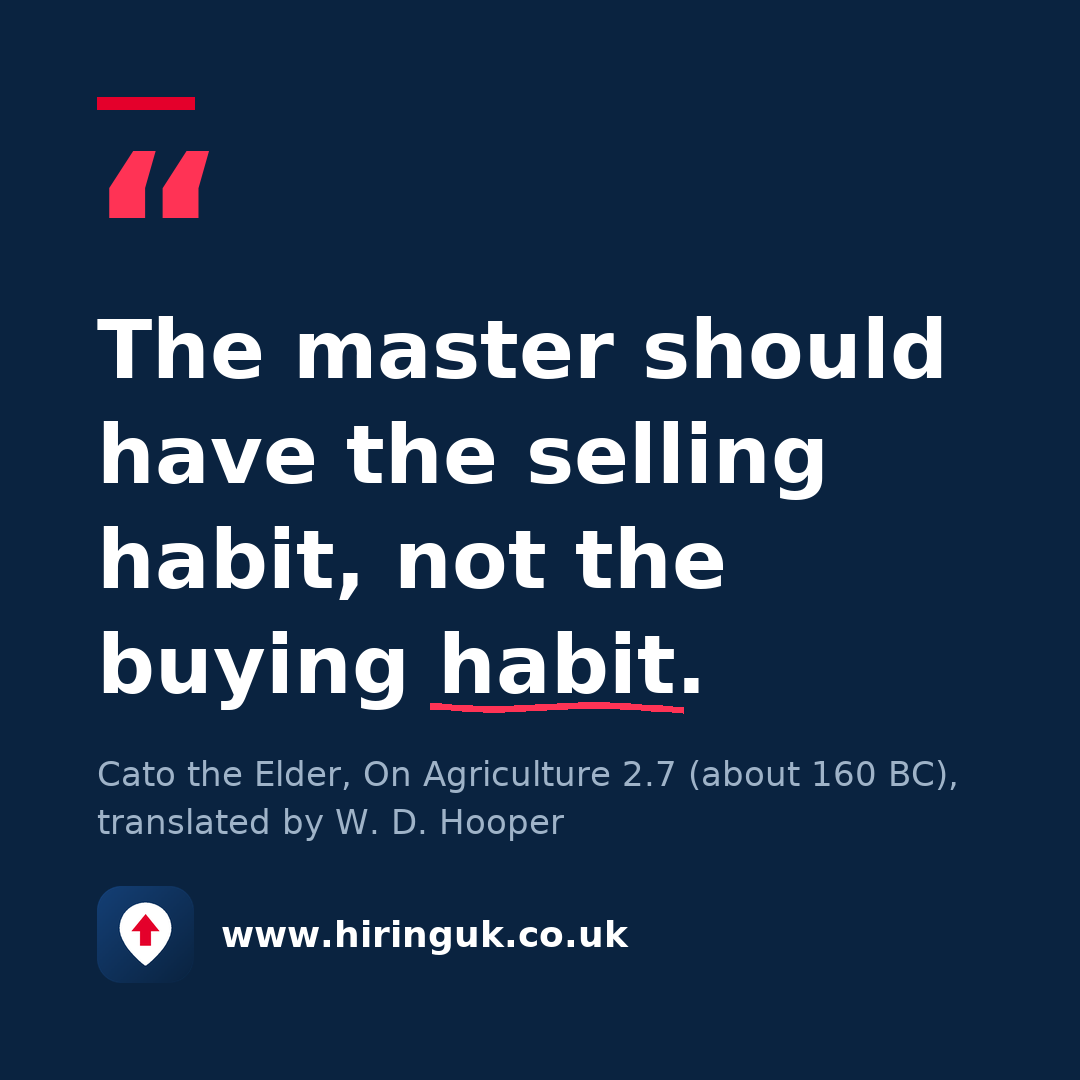 Quote card: The master should have the selling habit, not the buying habit.