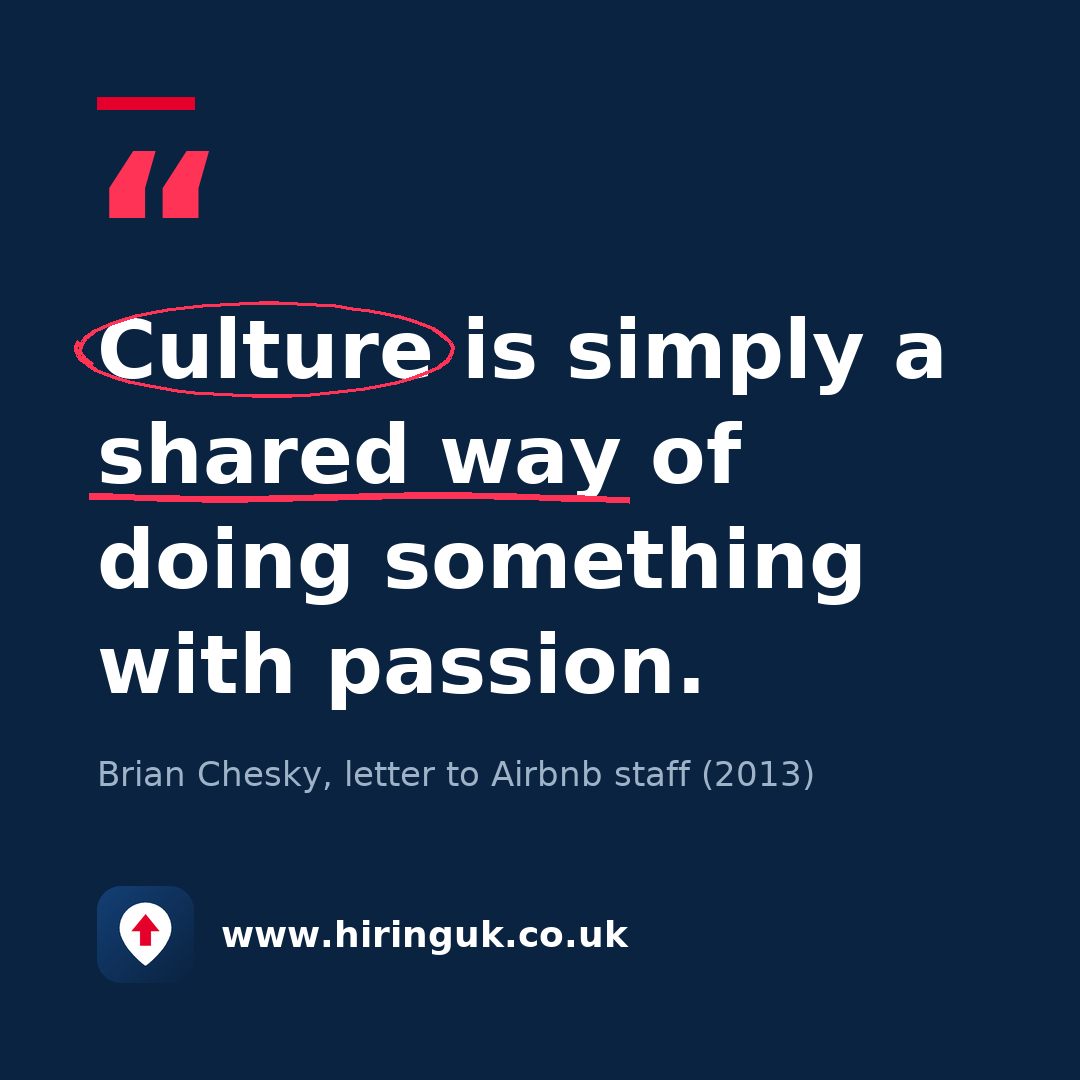 Quote card: Culture is simply a shared way of doing something with passion.