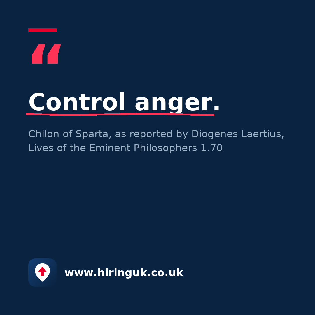 Quote card: Control anger.