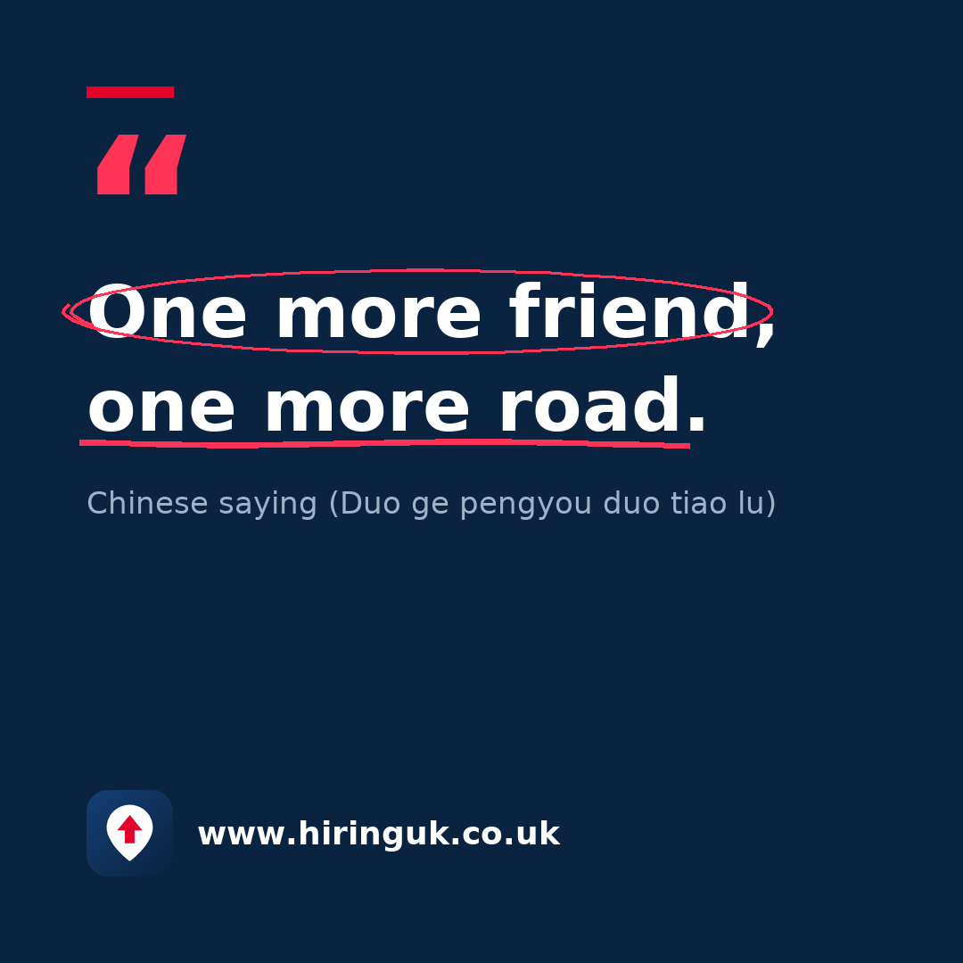 Quote card: One more friend, one more road.