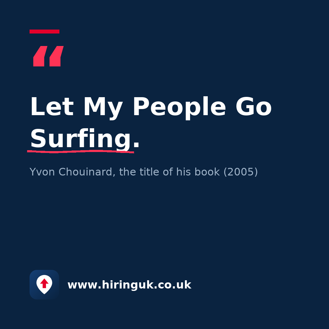 Quote card: Let My People Go Surfing.