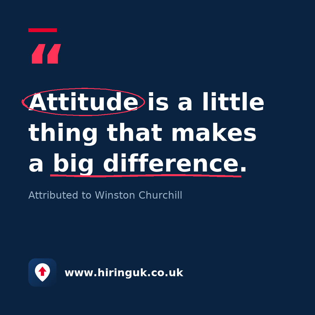 Quote card: Attitude is a little thing that makes a big difference.