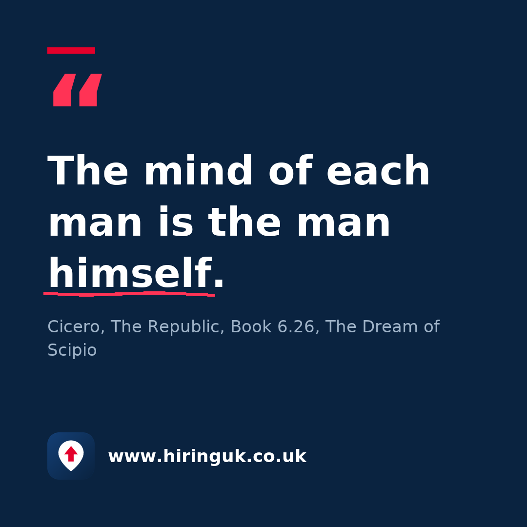 Quote card: The mind of each man is the man himself.