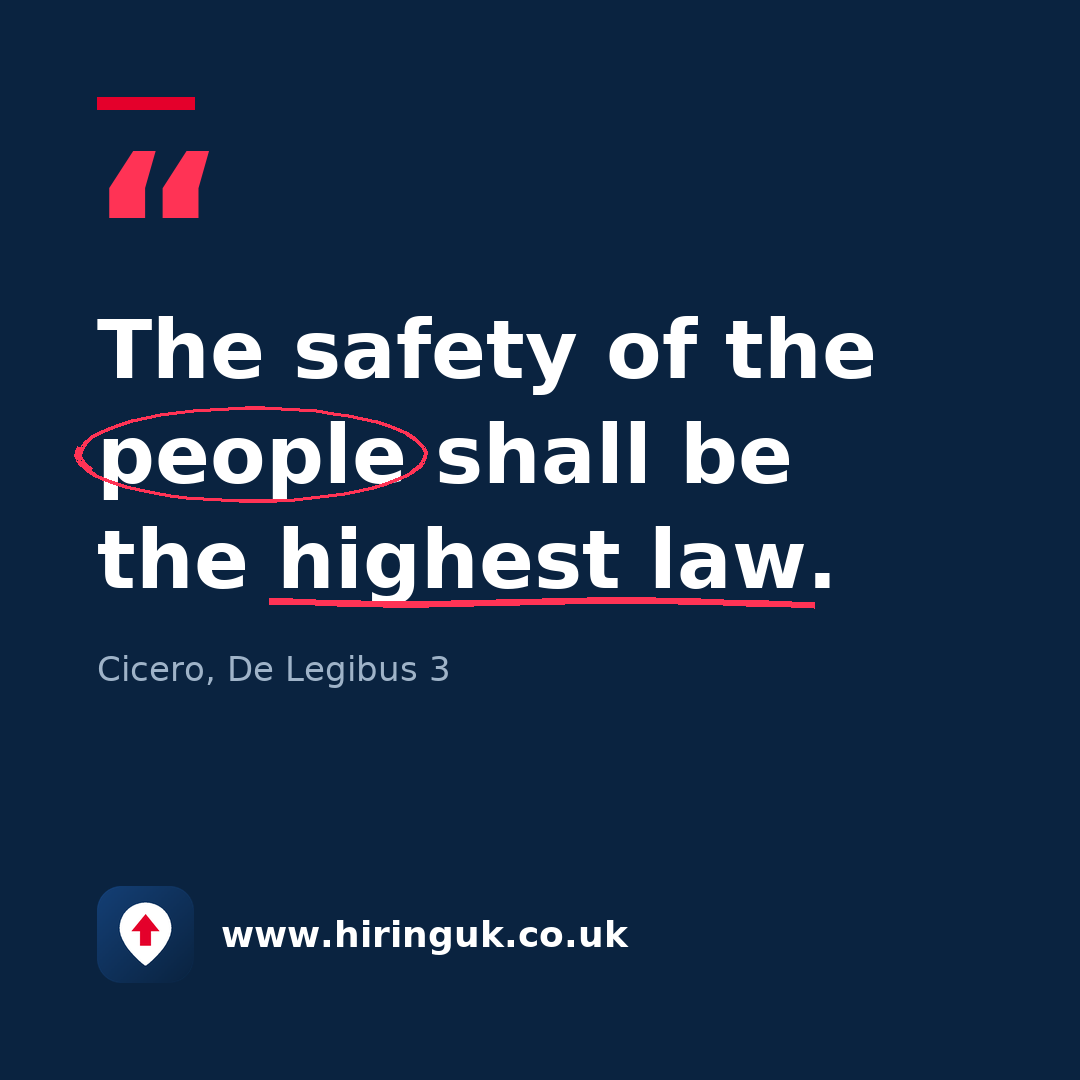 Quote card: The safety of the people shall be the highest law.