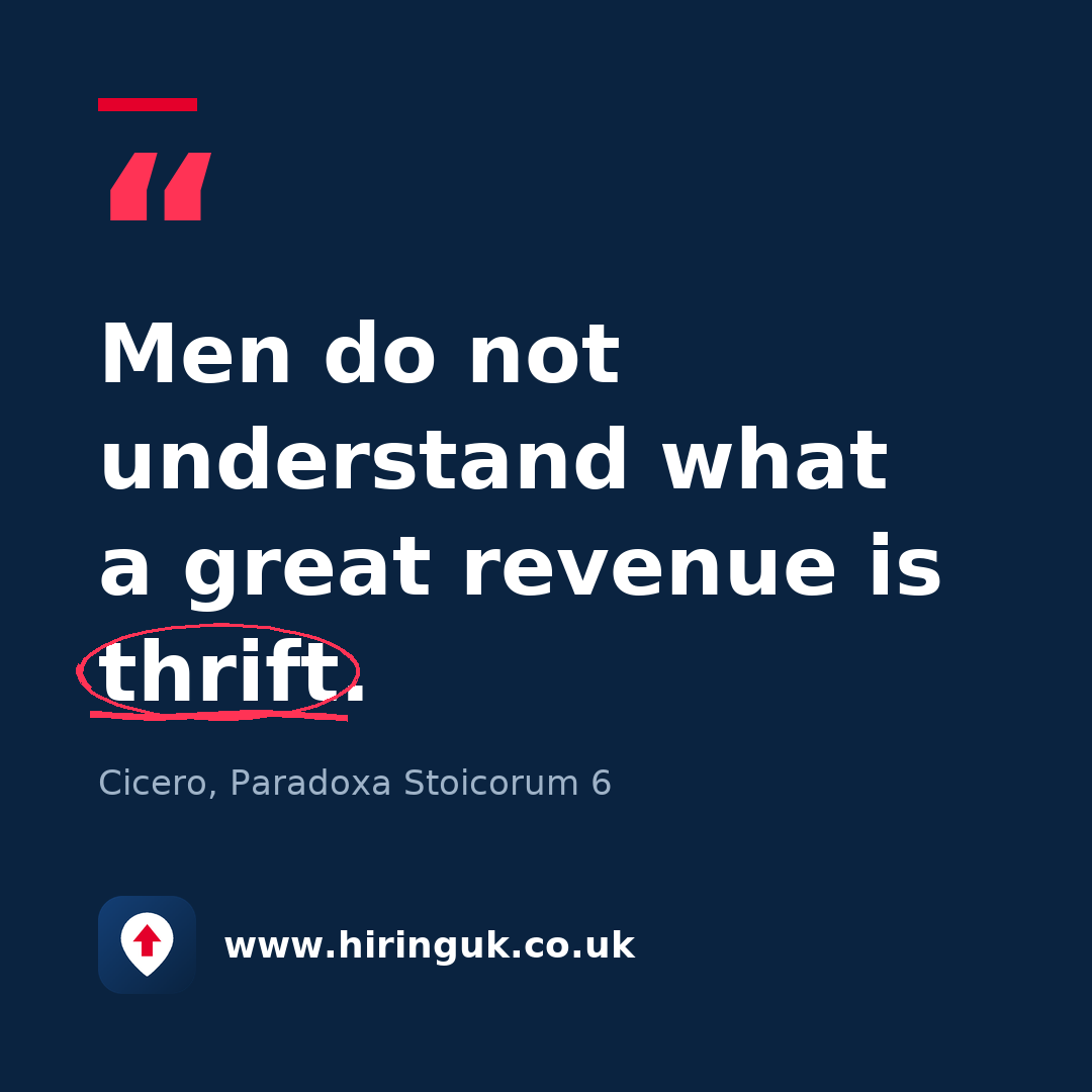 Quote card: Men do not understand what a great revenue is thrift.