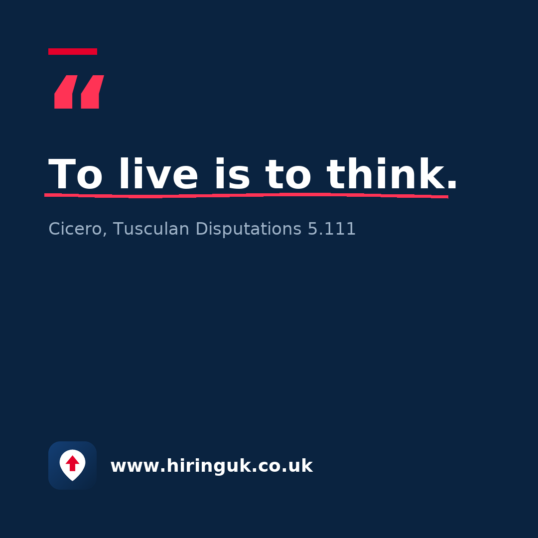 Quote card: To live is to think.