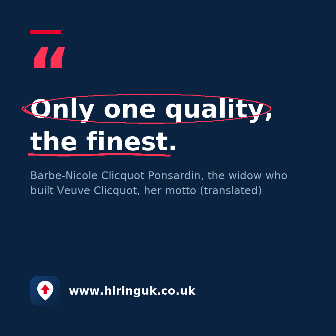Quote card: Only one quality, the finest.