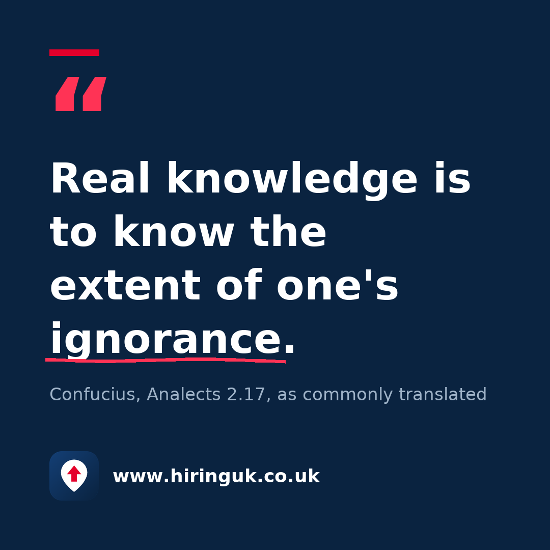 Quote card: Real knowledge is to know the extent of one's ignorance.