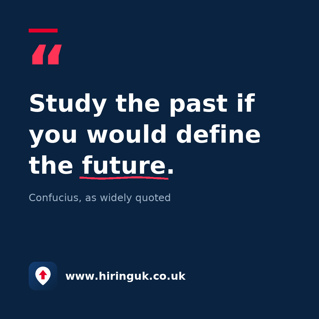 Quote card: Study the past if you would define the future.