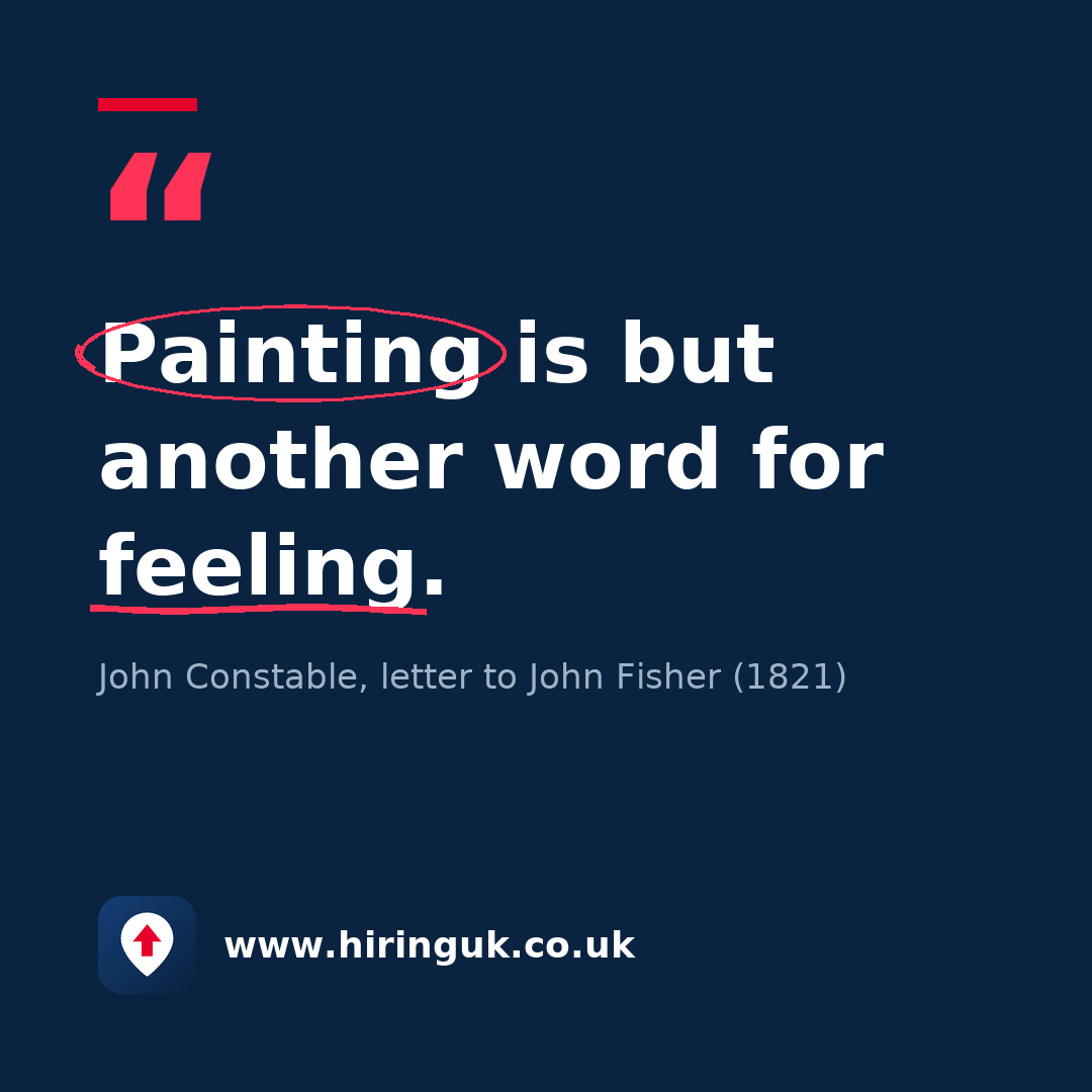 Quote card: Painting is but another word for feeling.