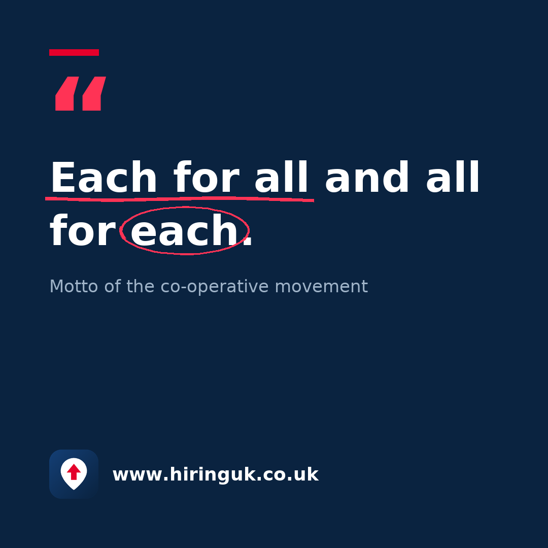 Quote card: Each for all and all for each.