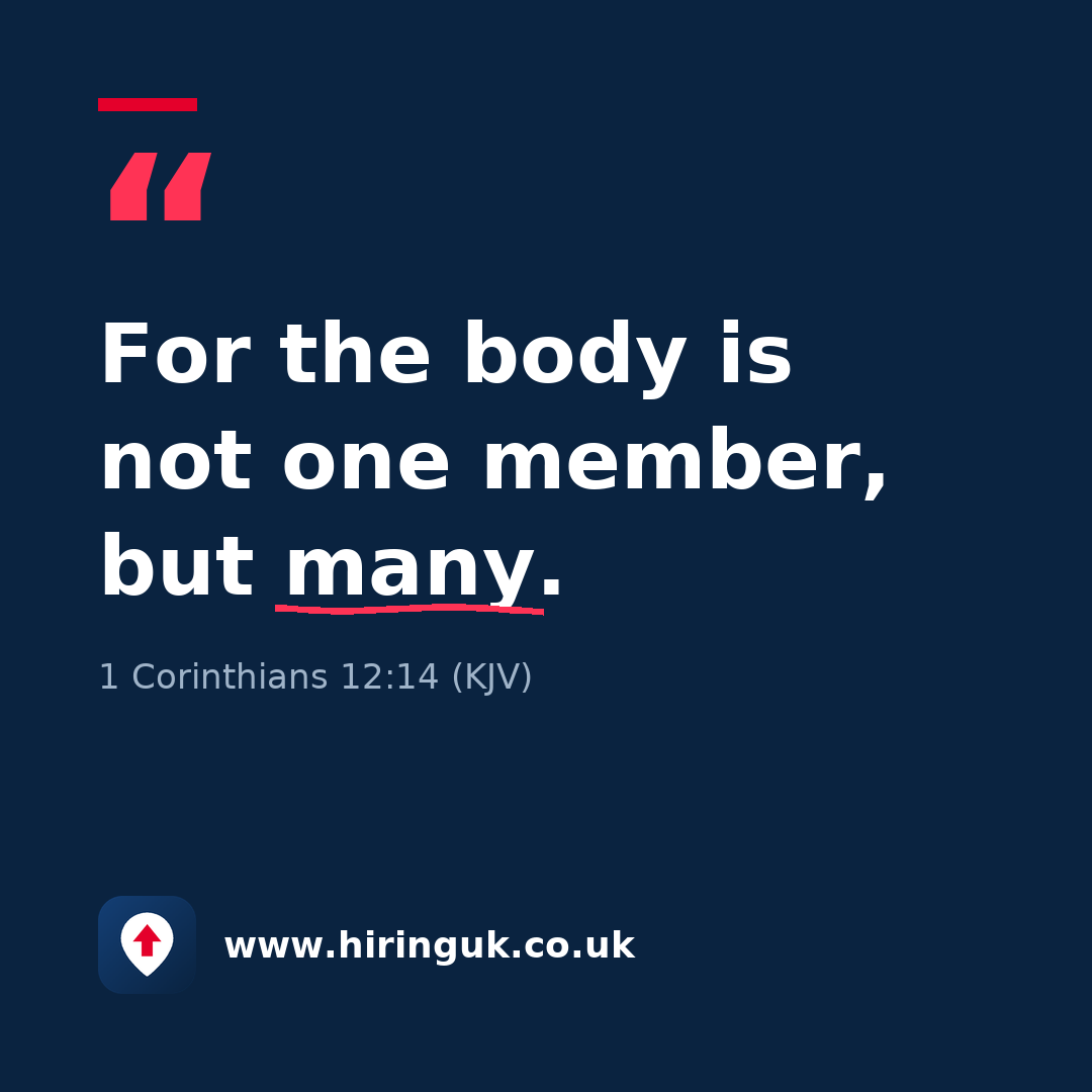 Quote card: For the body is not one member, but many.
