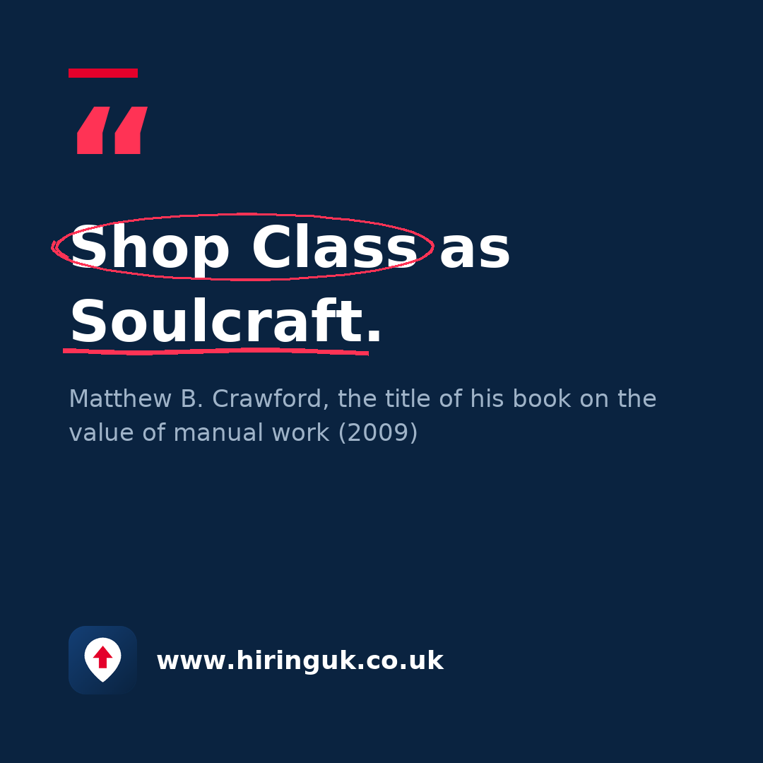 Quote card: Shop Class as Soulcraft.