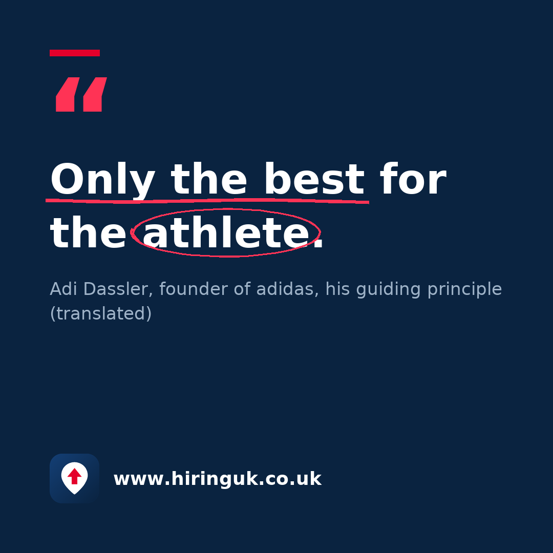 Quote card: Only the best for the athlete.