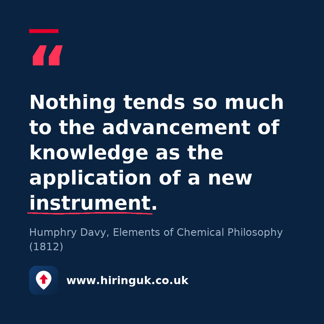 Quote card: Nothing tends so much to the advancement of knowledge as the application of a new instrument.