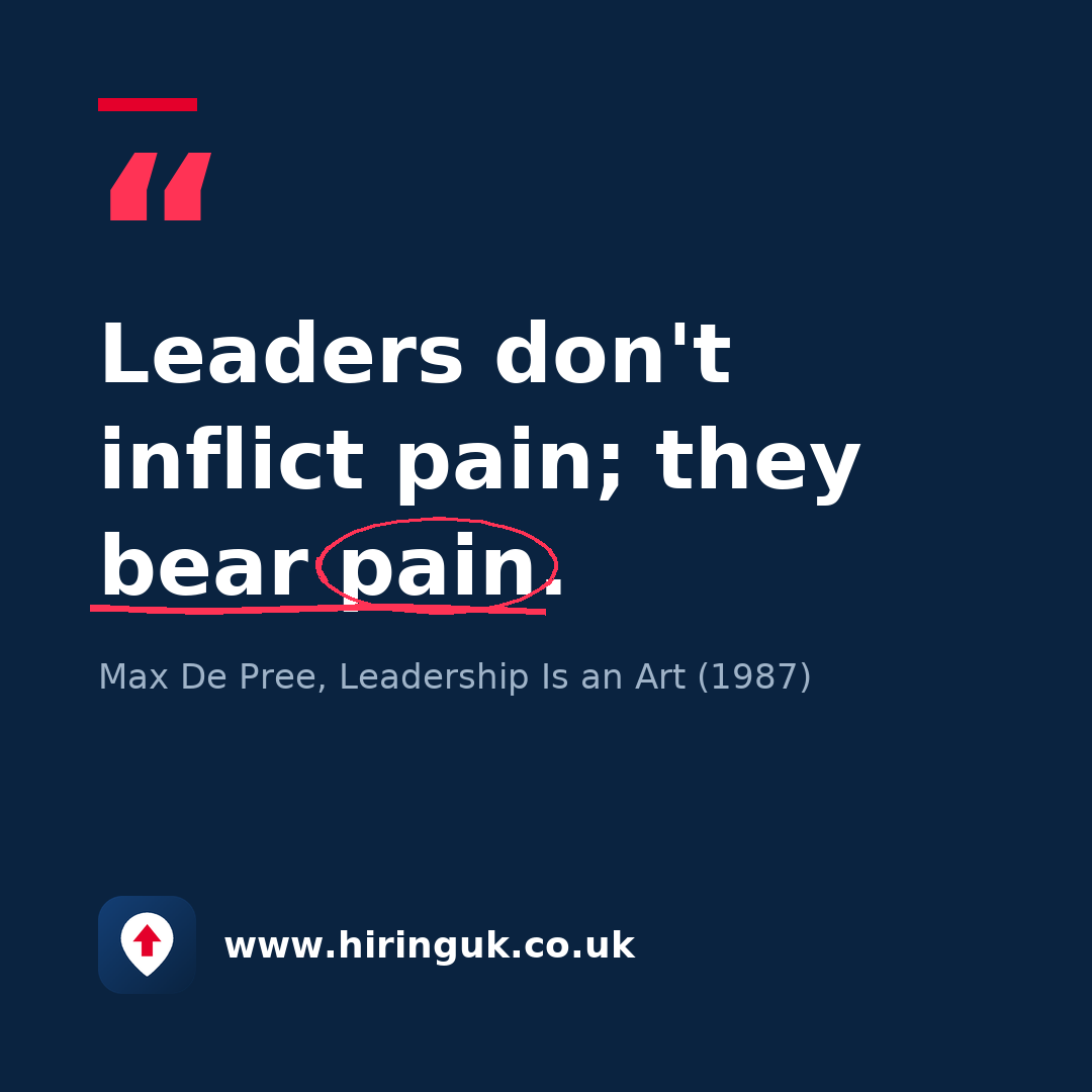 Quote card: Leaders don't inflict pain; they bear pain.