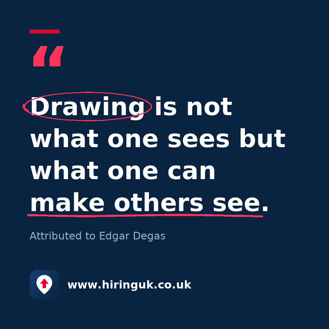 Quote card: Drawing is not what one sees but what one can make others see.