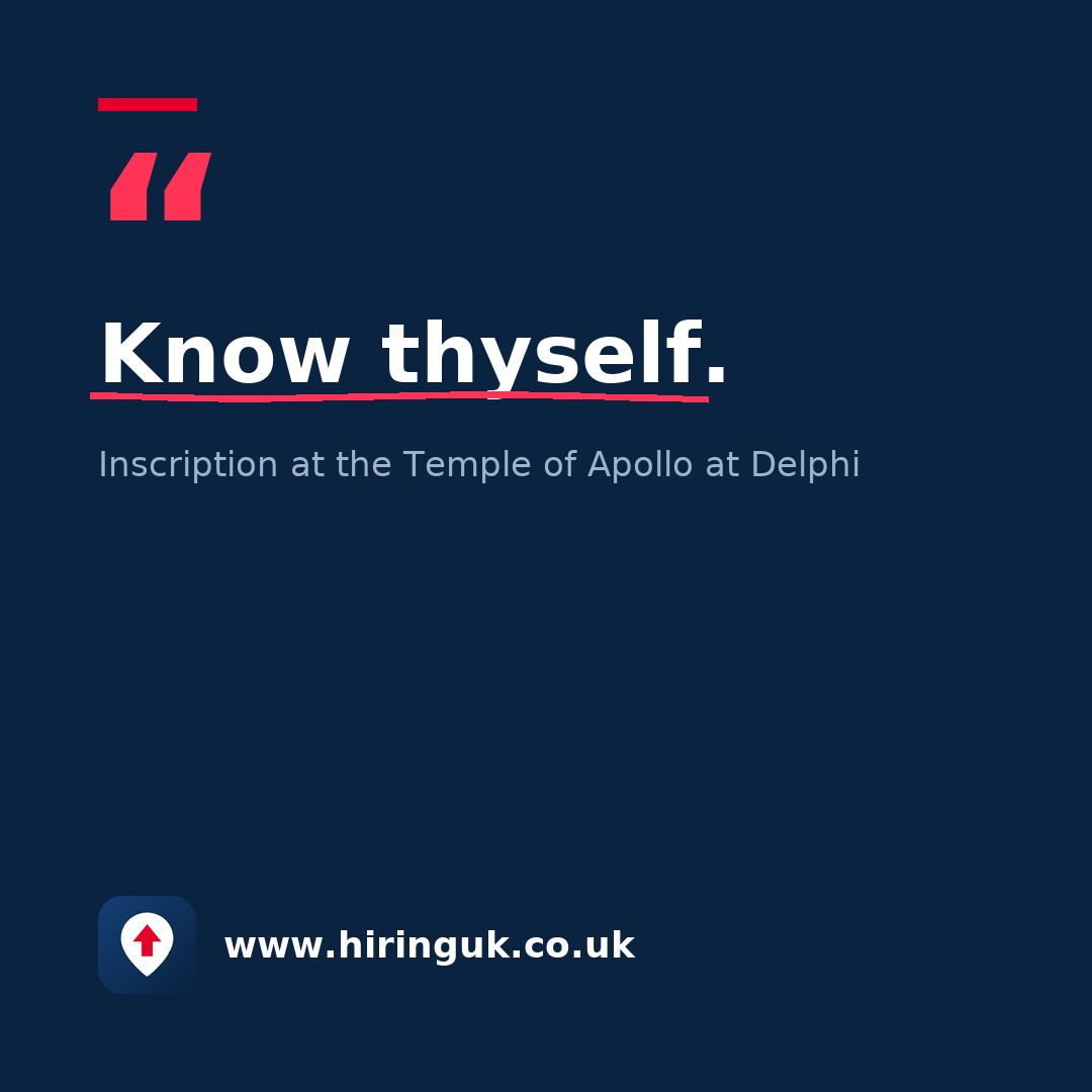 Quote card: Know thyself.