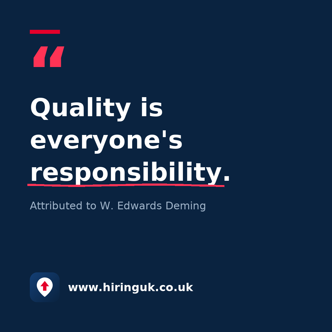 Quote card: Quality is everyone's responsibility.