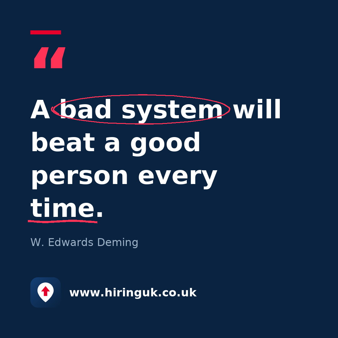 Quote card: A bad system will beat a good person every time.