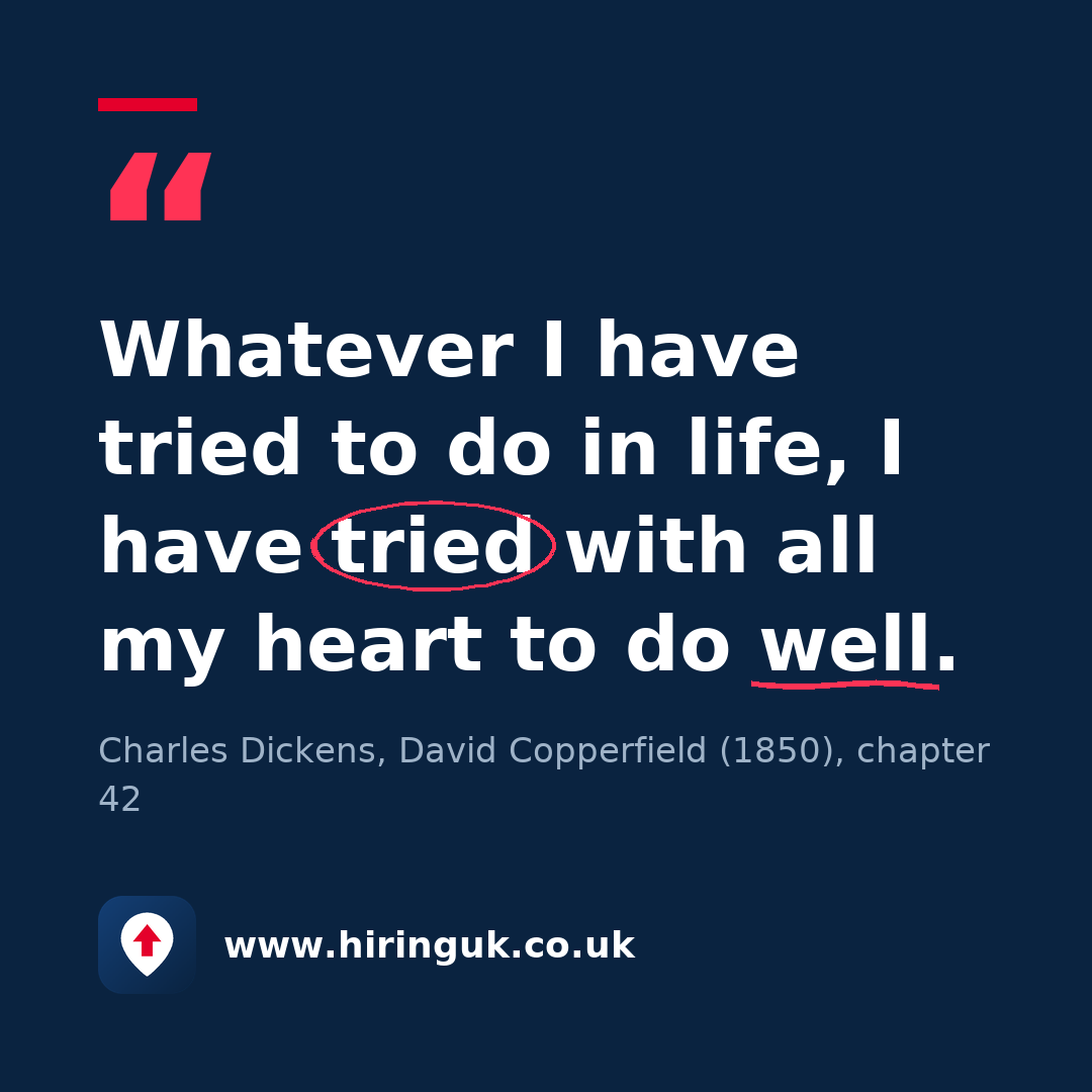 Quote card: Whatever I have tried to do in life, I have tried with all my heart to do well.