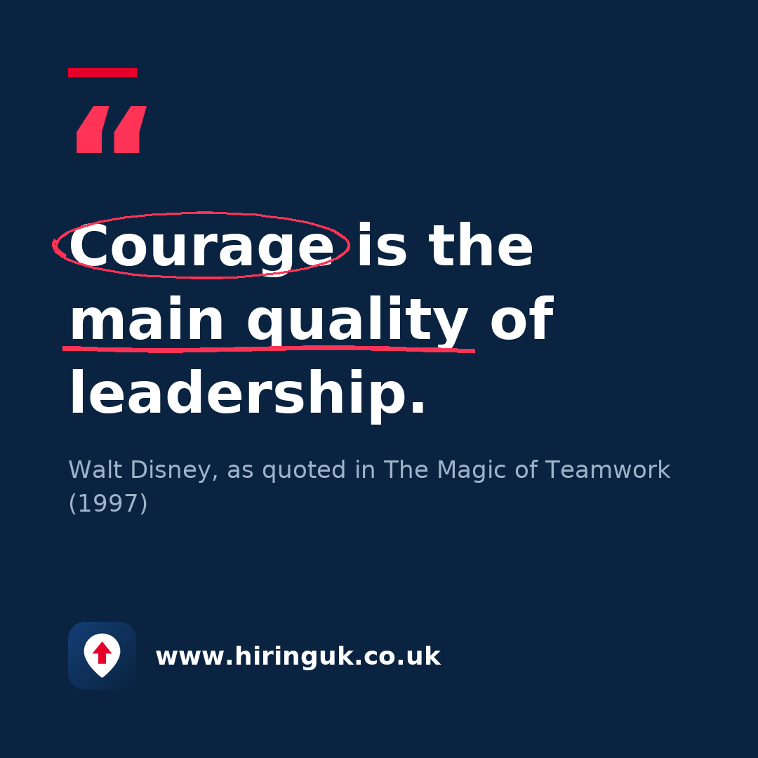 Quote card: Courage is the main quality of leadership.