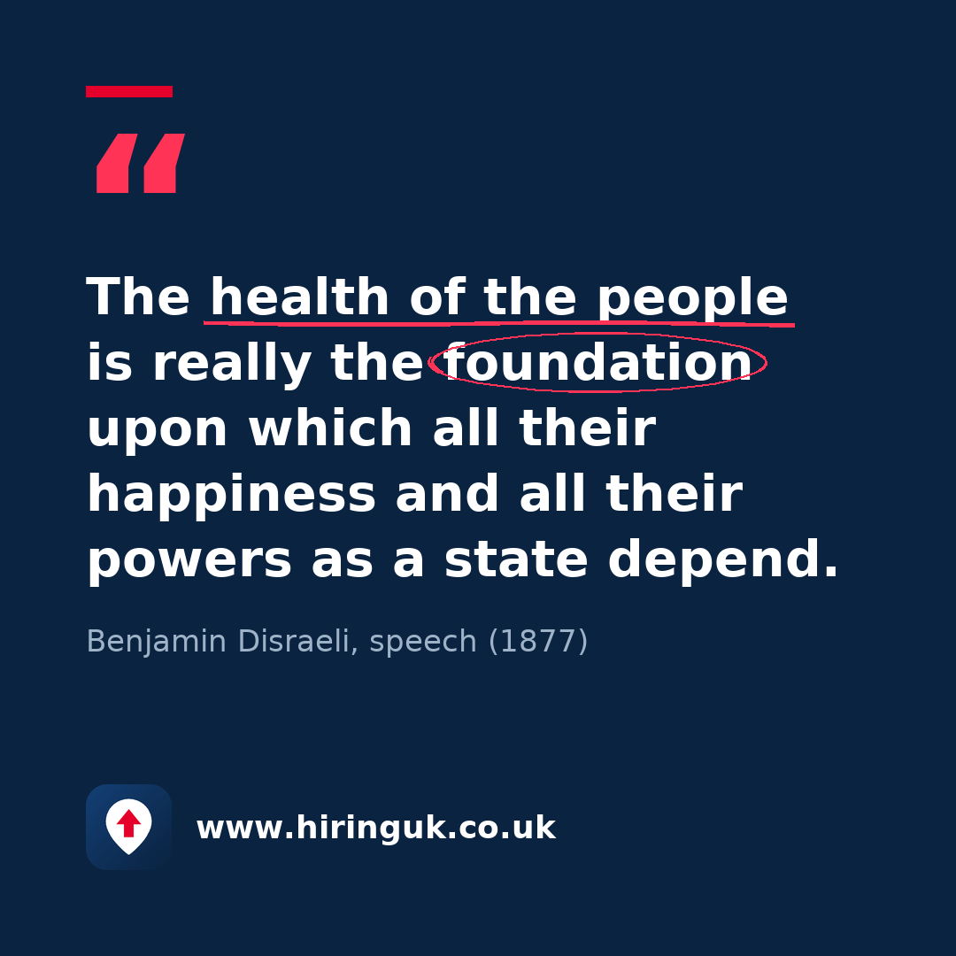 Quote card: The health of the people is really the foundation upon which all their happiness and all their powers as a state depend.