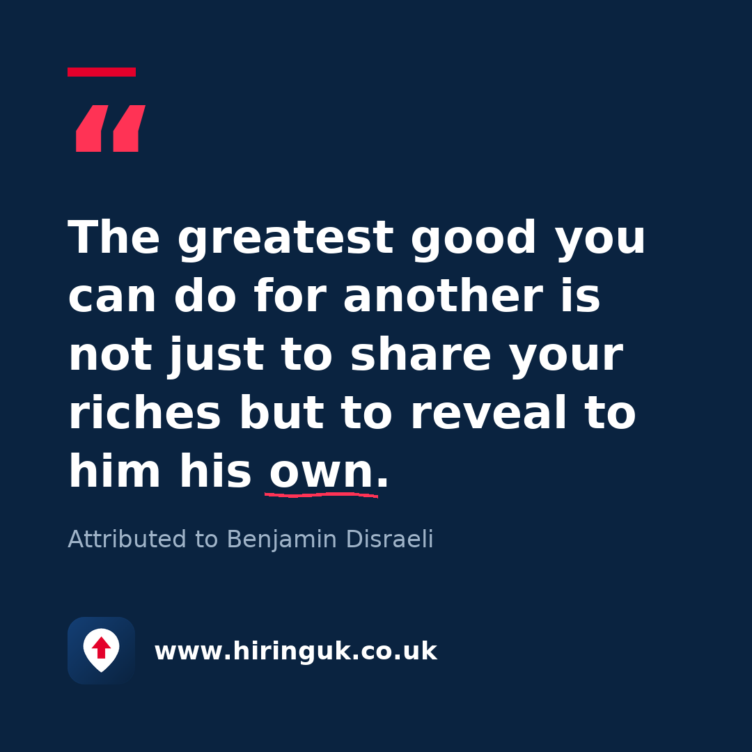 Quote card: The greatest good you can do for another is not just to share your riches but to reveal to him his own.