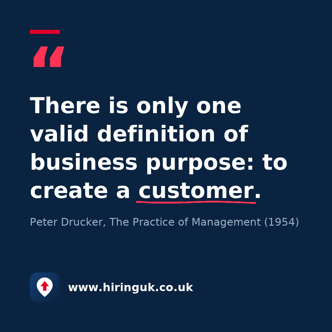 Quote card: There is only one valid definition of business purpose: to create a customer.