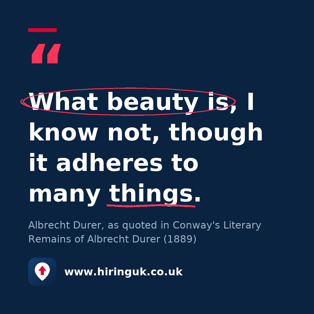 Quote card: What beauty is, I know not, though it adheres to many things.