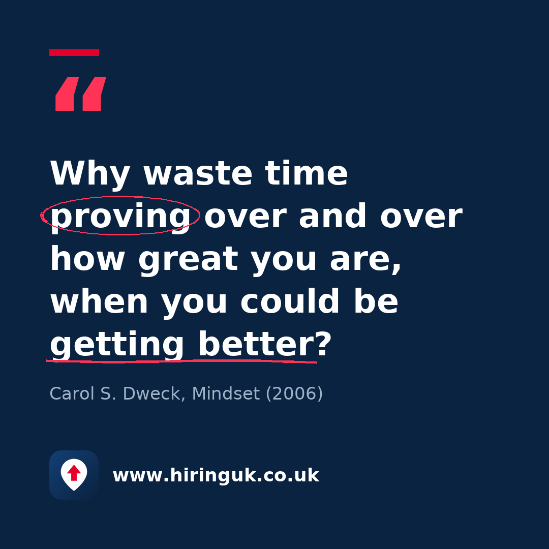 Quote card: Why waste time proving over and over how great you are, when you could be getting better?