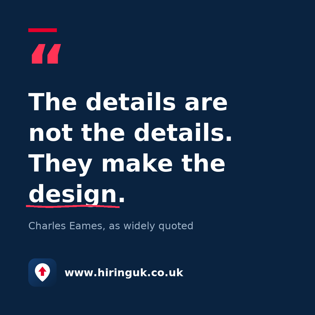Quote card: The details are not the details. They make the design.