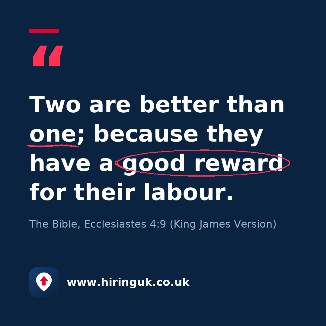 Quote card: Two are better than one; because they have a good reward for their labour.