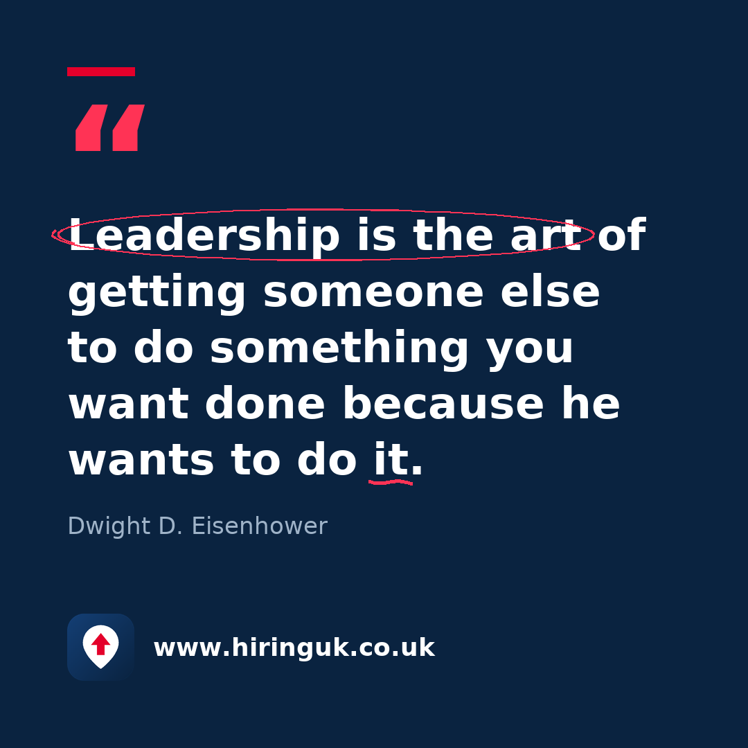 Quote card: Leadership is the art of getting someone else to do something you want done because he wants to do it.