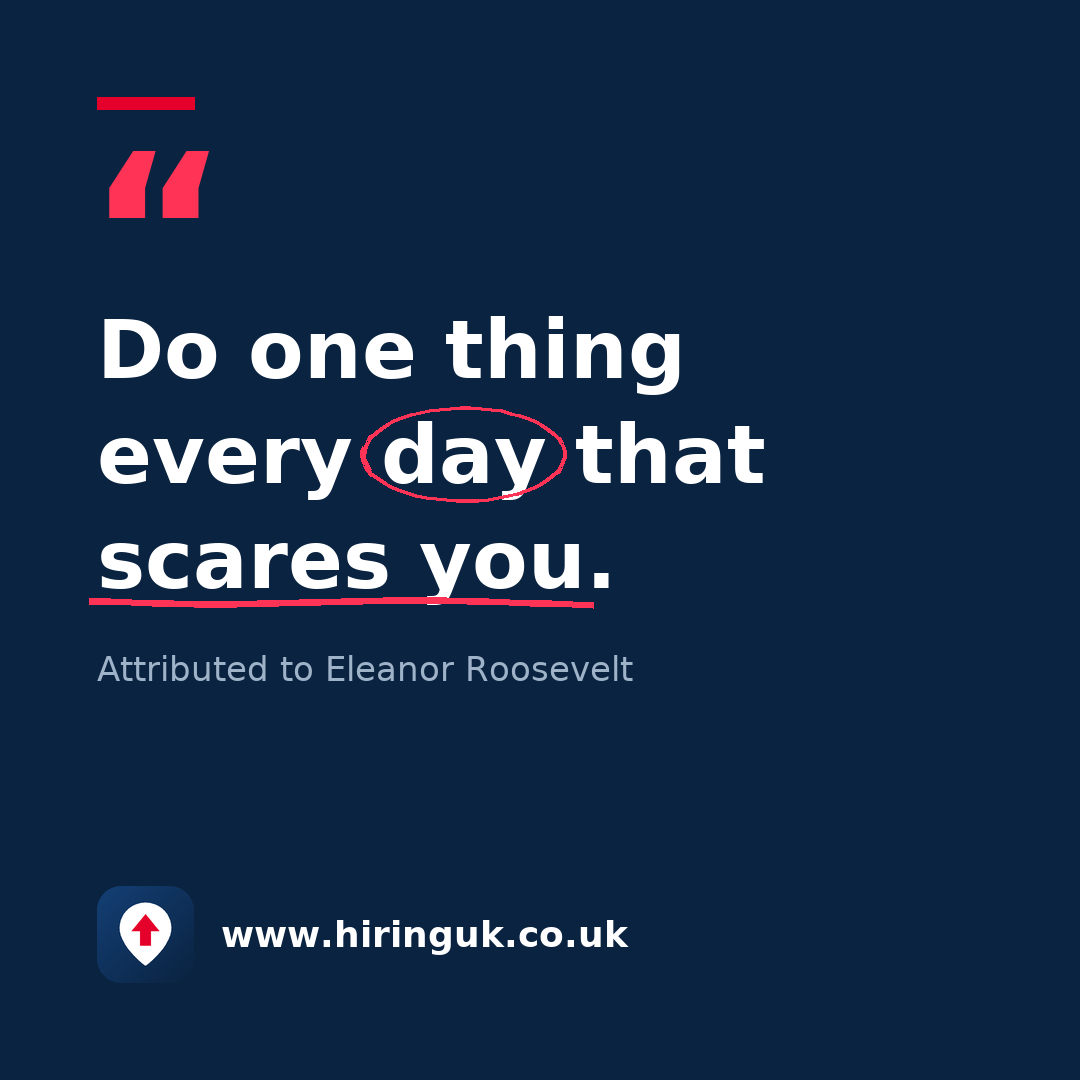 Quote card: Do one thing every day that scares you.