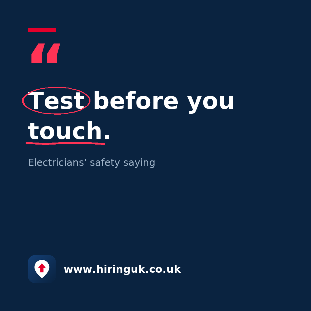 Quote card: Test before you touch.
