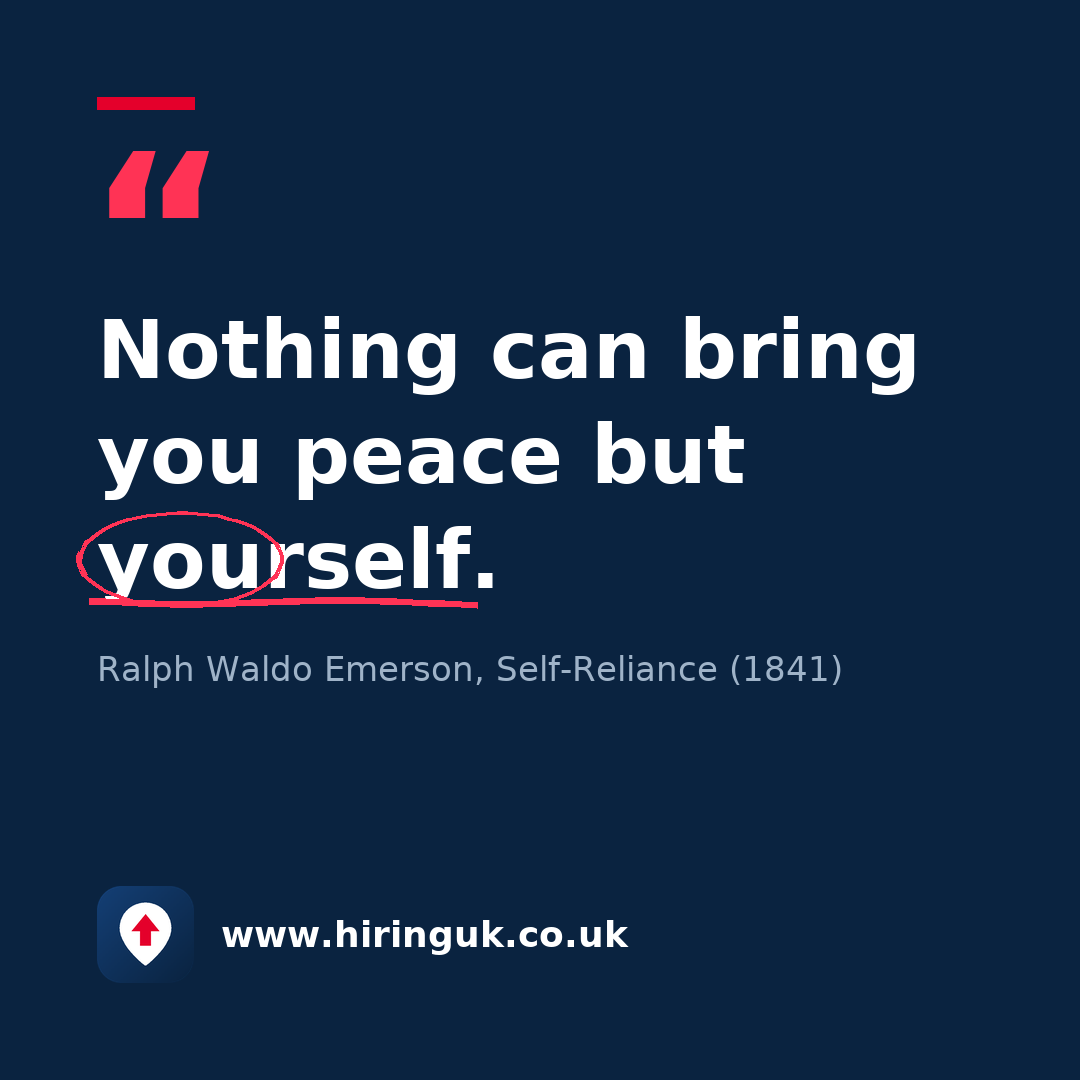 Quote card: Nothing can bring you peace but yourself.