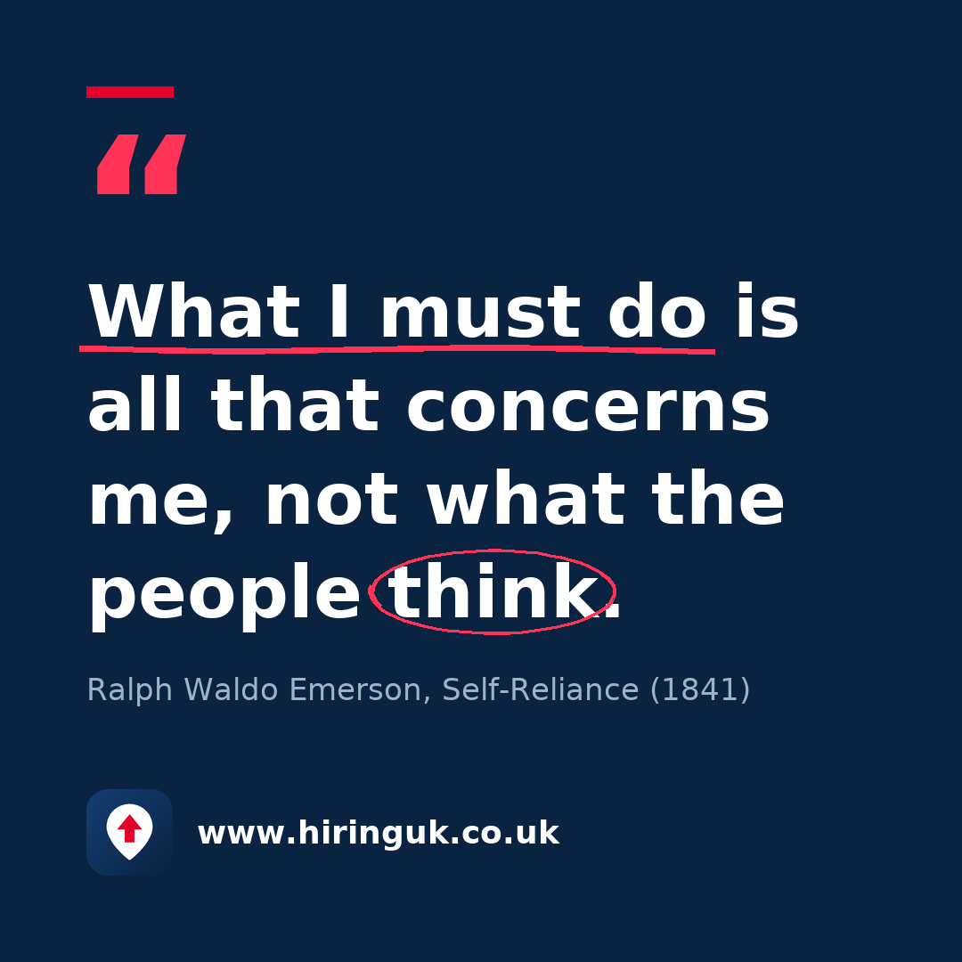 Quote card: What I must do is all that concerns me, not what the people think.