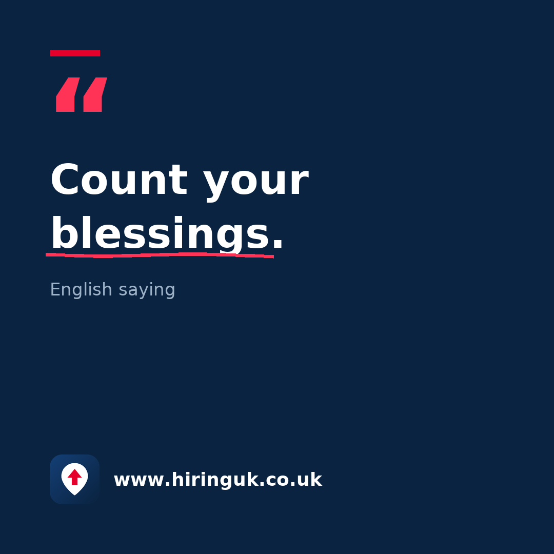 Quote card: Count your blessings.