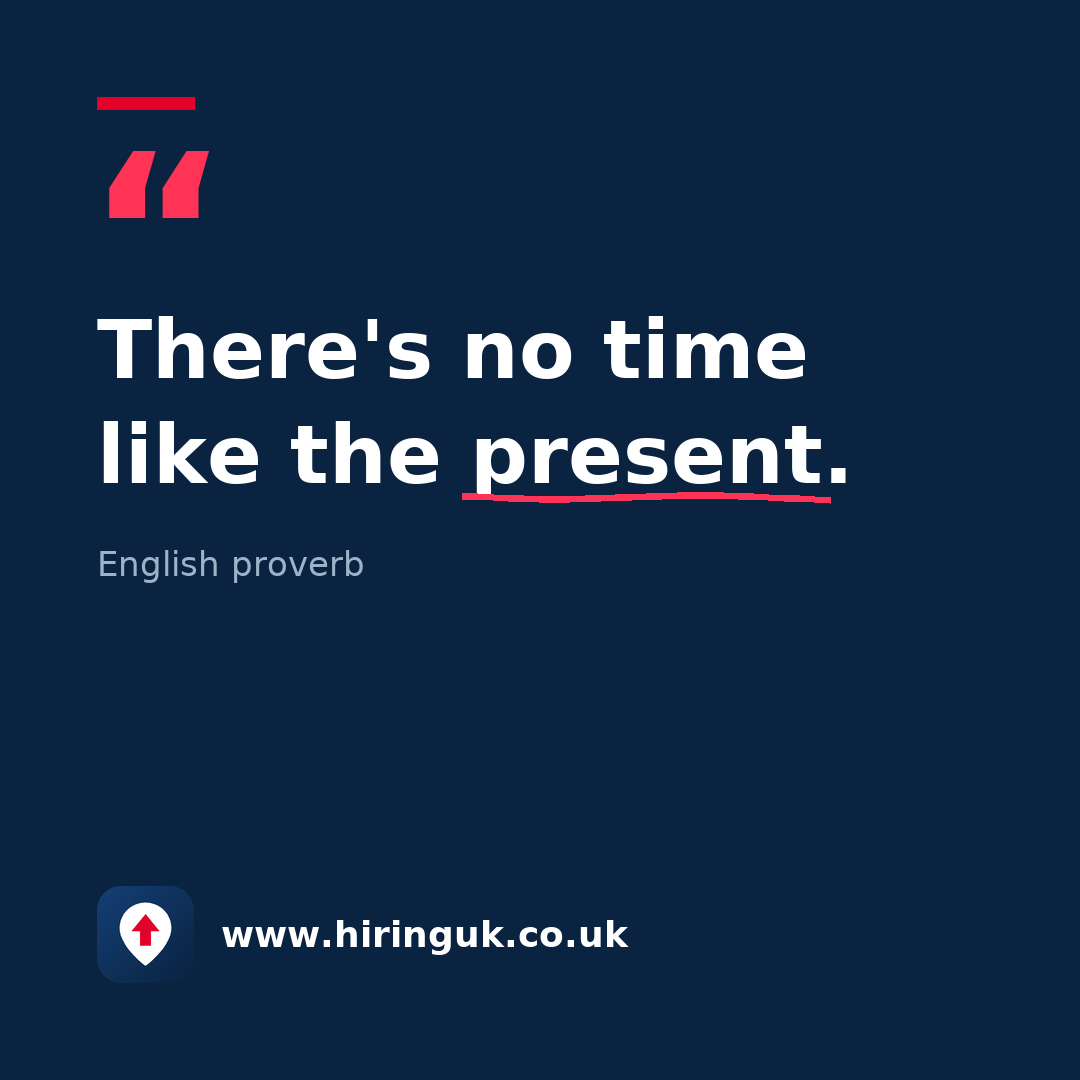 Quote card: There's no time like the present.