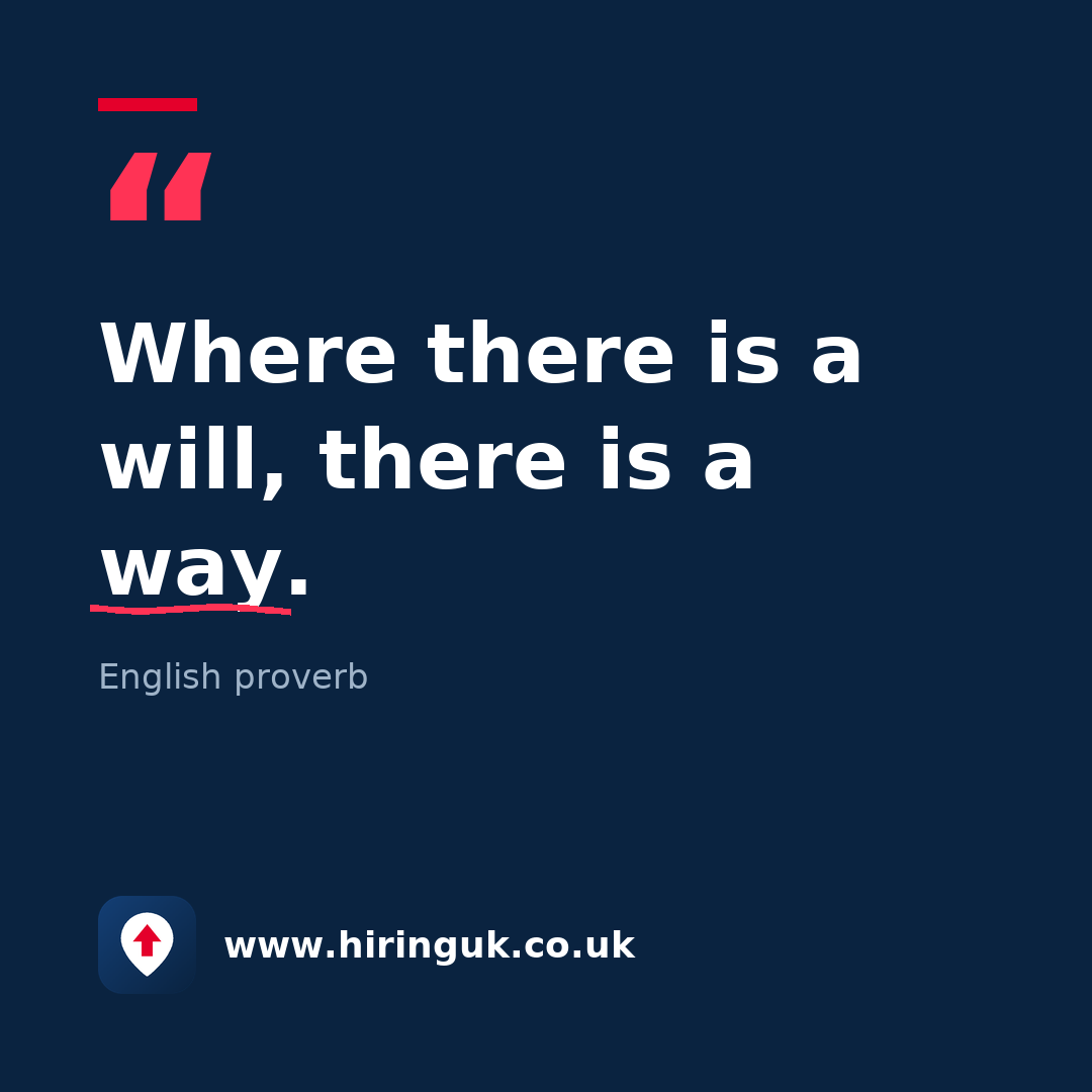 Quote card: Where there is a will, there is a way.