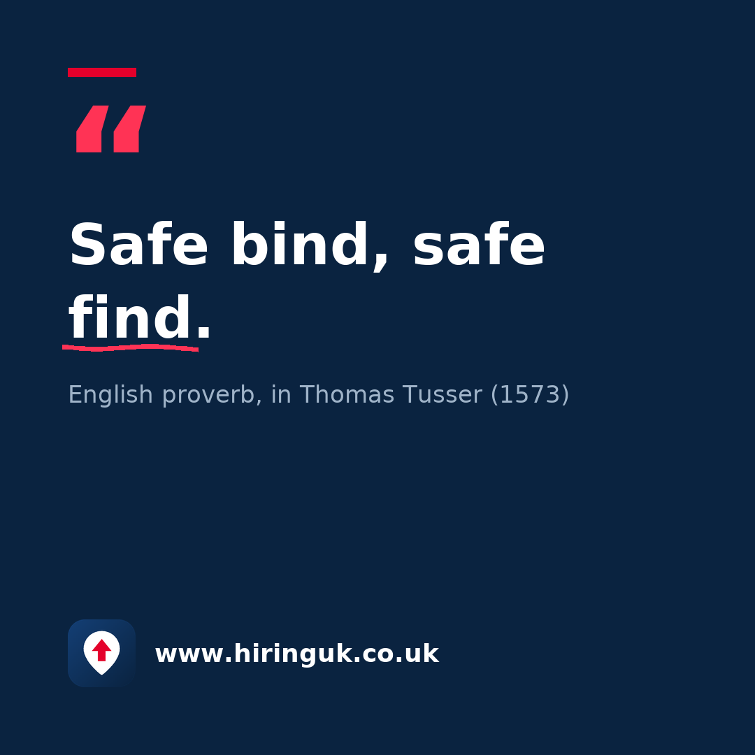 Quote card: Safe bind, safe find.
