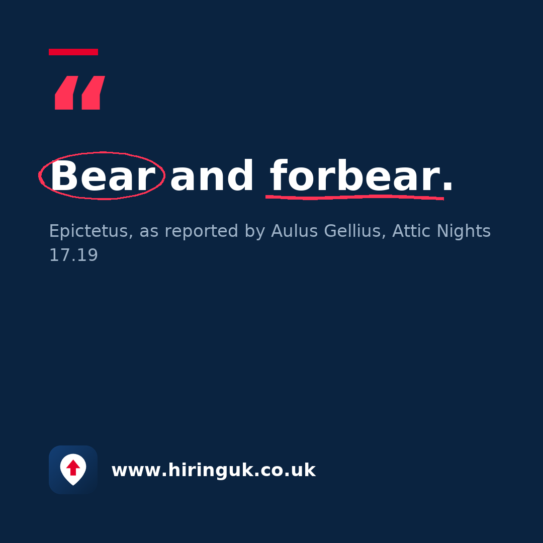 Quote card: Bear and forbear.
