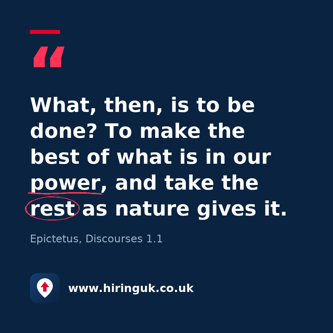 Quote card: What, then, is to be done? To make the best of what is in our power, and take the rest as nature gives it.