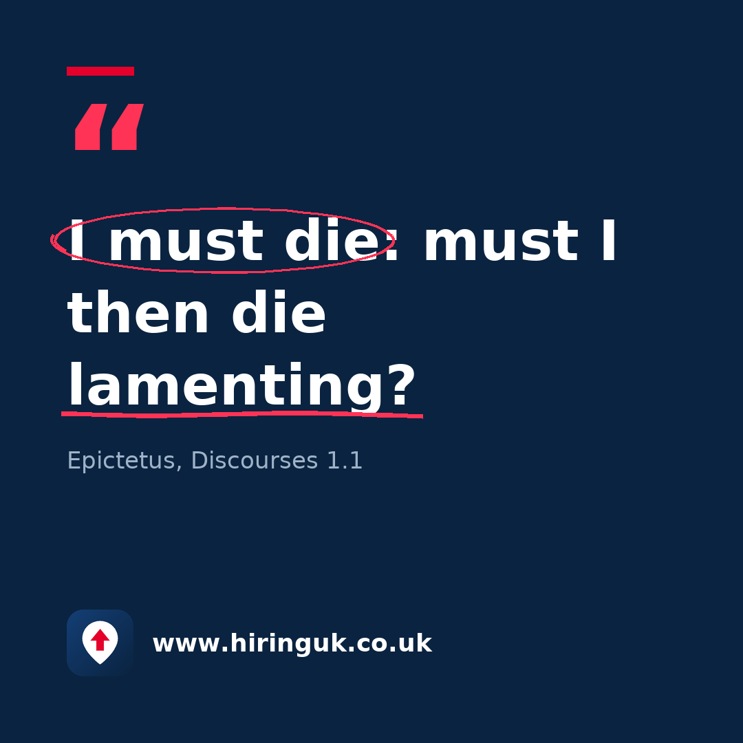 Quote card: I must die: must I then die lamenting?